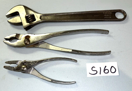 PROTO TOOLS 3 PIECE CRESCENT STYLE WRENCH 12" & SLIP JOINT PLIERS 6-1/2", 10" - Bild 6 von 12