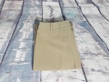 Prada ITALY Women's Beige Khaki Flat Front Poly Spandex Dress Casual Pants Sz 42