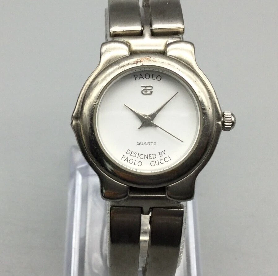 Paolo by Paolo Gucci Watch Women Silver Tone Round Dial 30M New Battery 6