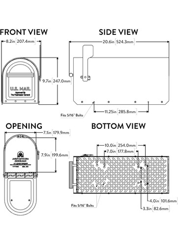 ARCHITECTURAL MAILBOXES 5560B-R-10 Architectural Mailboxes Sequoia Post Mount Ma - Picture 2 of 4