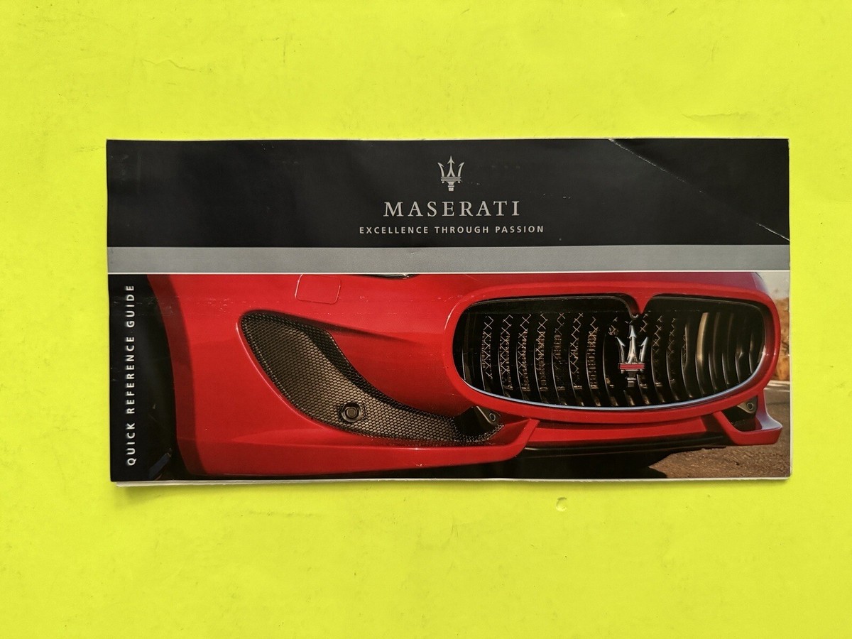 2015 Maserati Granturismo Convertible / Sport Owners Manual