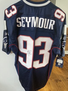 Richard Seymour New England Patriots Autograghed Authentic Reebok Jersey 48 Coa Ebay