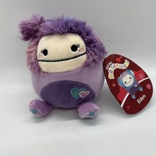 Squishmallows NWT Eden Purple Bigfoot 4.5" 2024 Valentine's Day Squad 1 Ear 