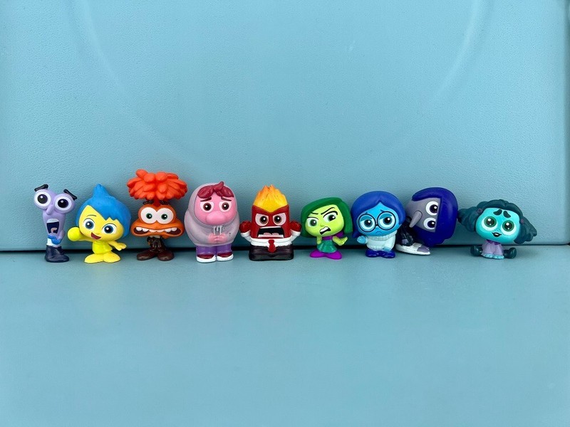 9Pcs Inside Out 2 Anxiety Ennui Anger Joy Sadness Action Figure Toys Doll Toys