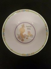 Vintage Precious Moment Baby Bowl Melamine ABCD Baby with gifts critters flowers