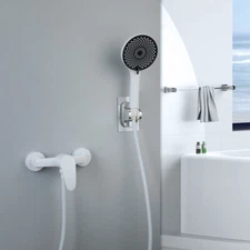 3-Way Rainfall Handheld Shower Head White Wall Mounted Shower Faucet Kits