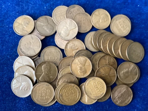 1921 Lincoln Wheat Cent Roll of 50 Coins Good to Very Fine+ Range    E1564