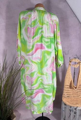 langes luftiges Kleid Tunika Italy Boho gemustert M2 42 44 46 - Bild 5 von 5