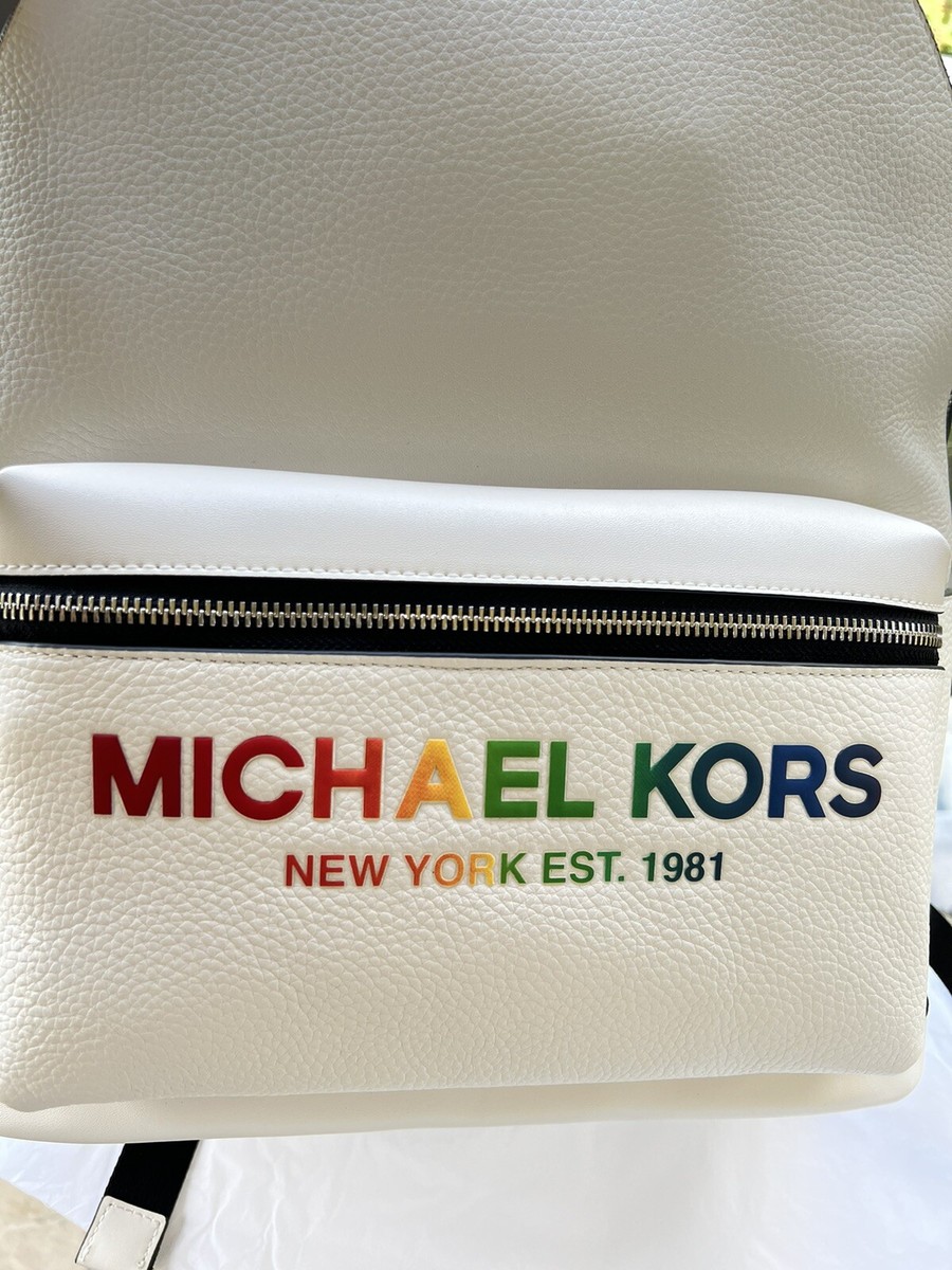 MICHAEL KORS Cooper pride pebble leather Backpack In Optical  display picture 1