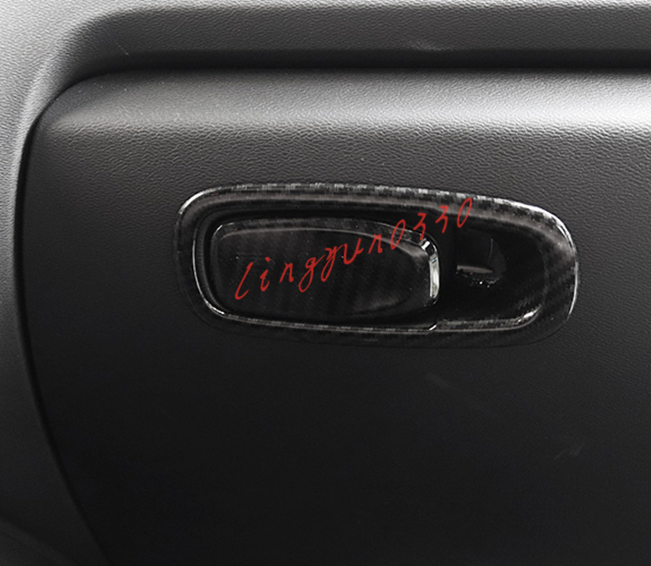 For Volvo XC60 2018-2021 ABS Carbon Fiber Inner Storage Box Handle Cover Trim