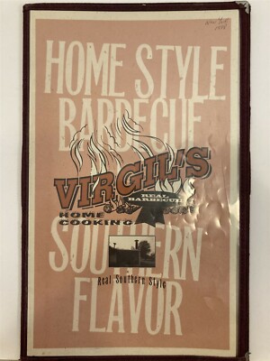 1998 Virgil's Barbecue BBQ Bar-B-Que Restaurant Menu Times Square NYC New York 