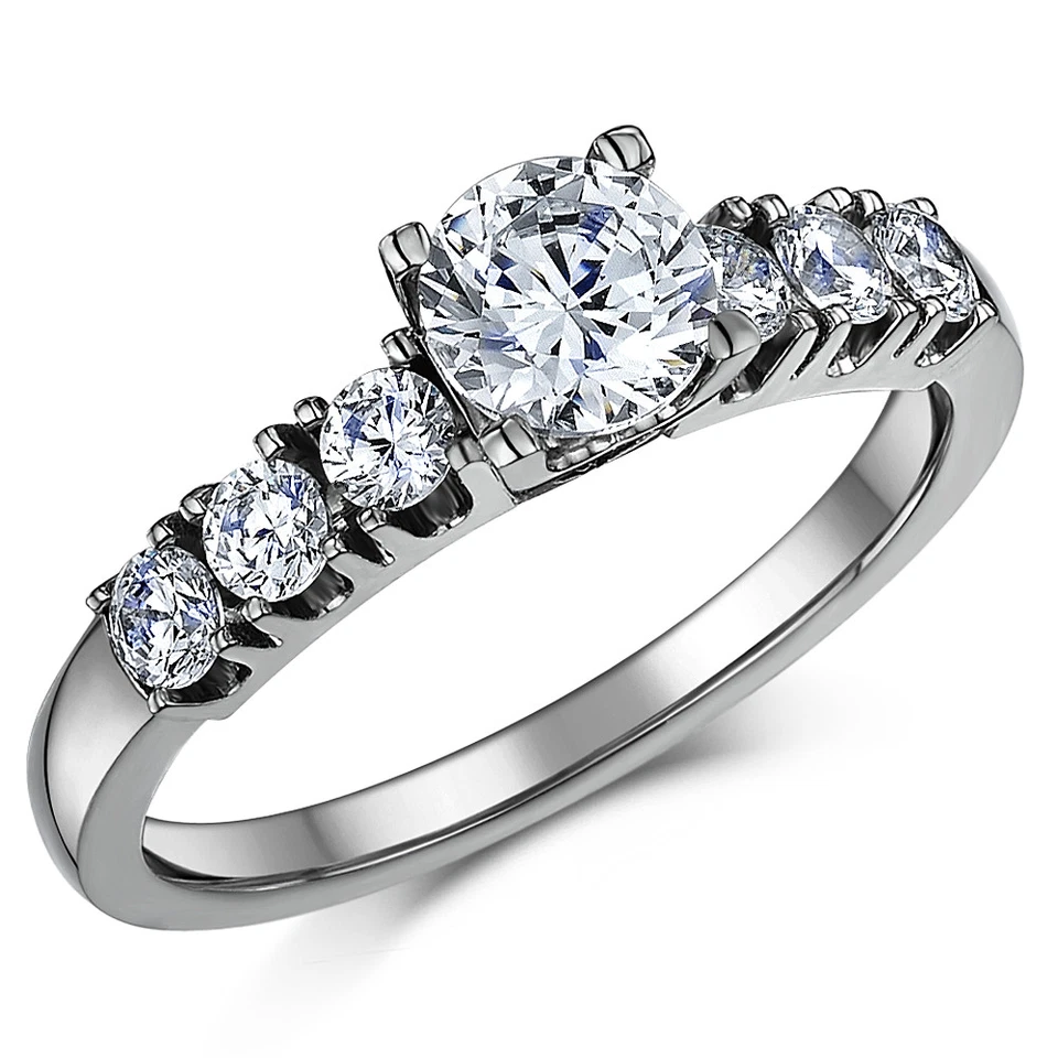 Stunning Triple Titanium CZ Bridal Set Engagement Eternity and Single Stone ring - Image 2 of 4