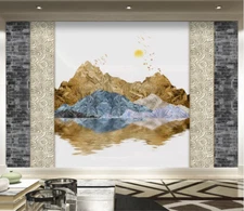 3D Golden Mountain ZHUA7425 Wallpaper Wall Murals Removable Self-adhesive Amy