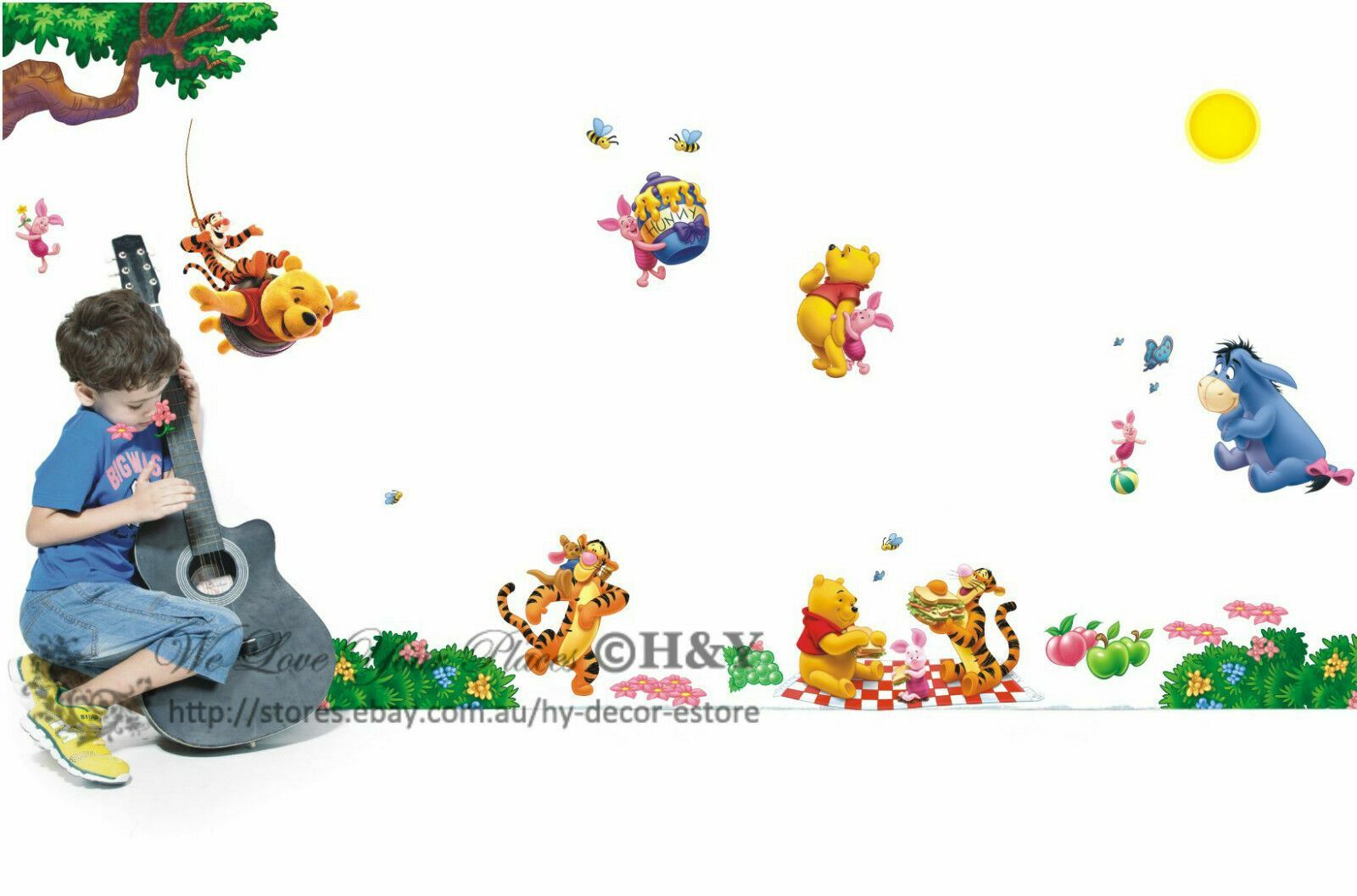 Large Winnie The Pooh Removable Wall Sticker Vinyl Decal Baby Kids