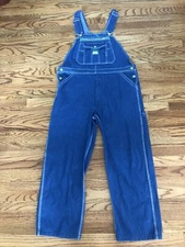 Liberty Denim Jean Carpenter Bib Overalls Workwear Farm Ranch Men's Size 38x30