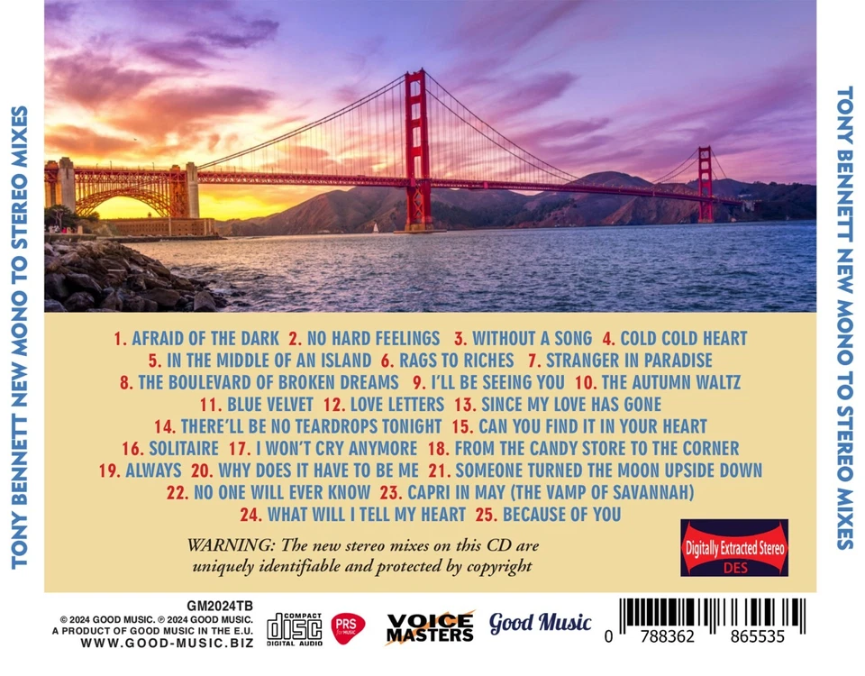 TONY BENNETT NEW MONO TO STEREO MIXES (2024) — 第 2/2 张图片