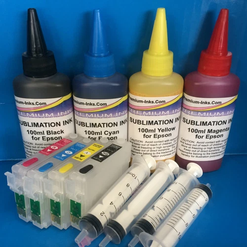 400ML SUBLIMATION INK REFILLABLE CARTRIDGES FOR EPSON WF 2010 W 2510 WF 2520 NF 