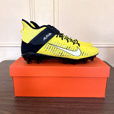 Nike Alpha Menace Pro‎ 2 Mid Yellow Black Football Cleat Size 14 New AQ3209-701 Nike Alpha Menace Pro 2 Mid Opti Yellow Black Cleats AQ3209  main image 2