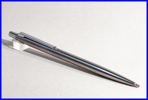 MONTBLANC Kugelschreiber Slim Line in stahl & chrom mit Gravur - OHNE STERN - Afbeelding 1 van 7