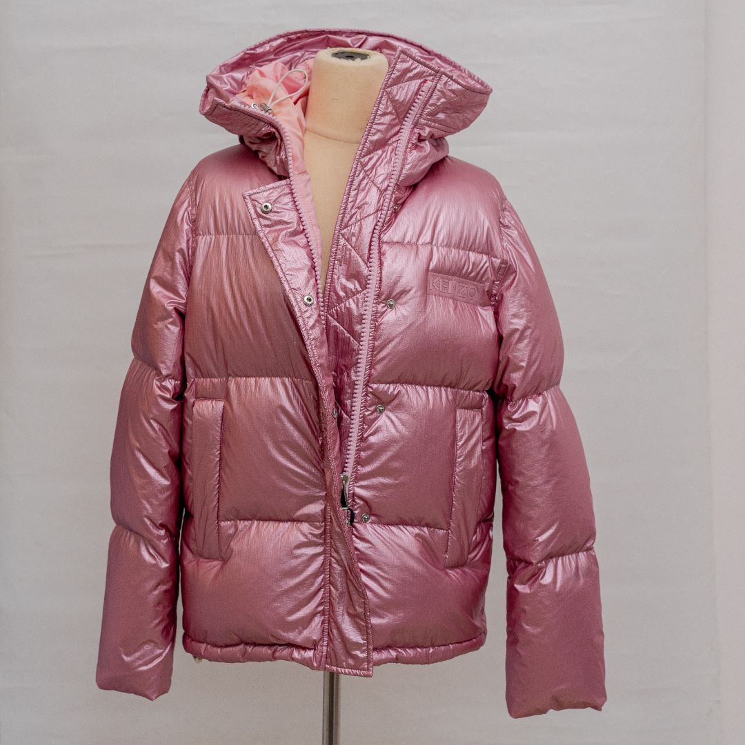 KENZO× / コート/M/--/PNK Kenzo Pink Metallic Quilted Down Jacket With Logo | eBay
