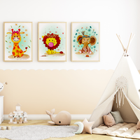 Safari Afrika Tiere Bilder 3Er Set Din A4 Kinderzimmer Wandbilder Babyzimmer Pos