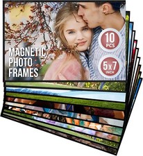 10 Pack 5x7 Magnetic Picture Frames for Refrigerator - Magnet Picture Frames