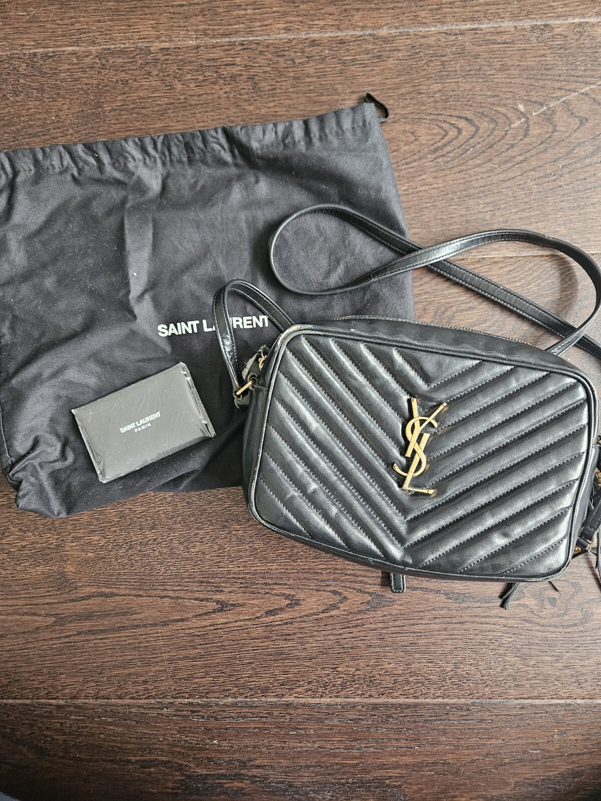 YSL Saint Laurent Lou Borsa in pelle trapuntata Nero