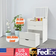 Makeup Vanity Table Dressing Table Three Drawers Vanity Desk White Makeup Table