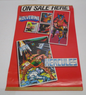 1982 WOLVERINE - HERCULES Marvel Comics STORE SIGN Poster ON SALE HERE CM1998