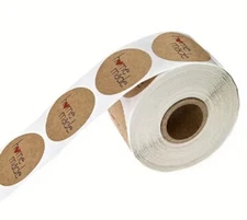 500 pc Sticker Seals Roll Cute Kraft homemade h❤️me made Print Self Adhesive NEW