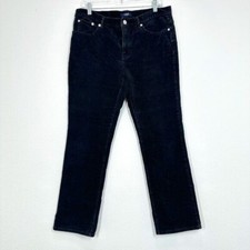 Chaps Black Corduroy 12P Straight Leg Classic Casual Winter Essential Cabincore