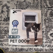 Small Dog Cat Pet Door Oxgord 8.85 x 7.85in Clear 4 Way Locking Up To 15 lbs NEW