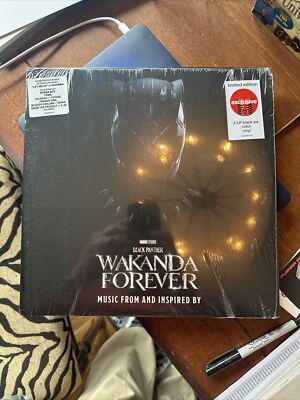 Black Panther Wakanda Forever Music Target Exclusive 2X LP Black Ice Vinyl