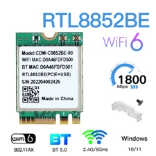 Realtek RTL8852BE NGFF M.2 2230 Wi-Fi 6 wifi card 2.4G/5GHzwifi Bluetooth 5.0