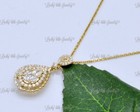14k Yellow gold Natural Diamond pendant 0.51 ct  Pear cluster — photo 3