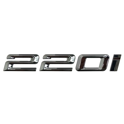 Silber Chrom 220i Heck Kofferraum Flach Auto Abzeichen Emblem Buchstabe Nummer für BMW