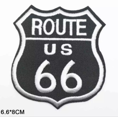 Route 66 Bügelbild Patch Aufnäher US Highway USA Patch 6,6*8cm