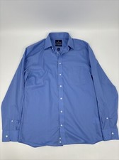 Stafford Travel Wrinkle-Free Oxford Dress shirt 15 34-35 Athletic Blue