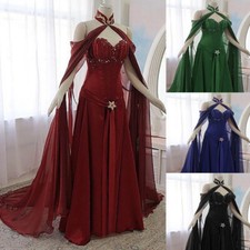 Vintage Medieval Chiffon Wedding Dresses With Wrap Strapless Gothic Bridal Gown