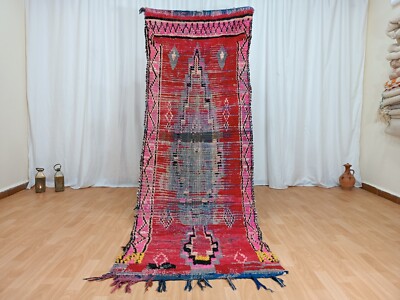 Berber Moroccan Home Decor Carpet 3'1'' x 8'5'' Bedside Vintage Handmade Rug