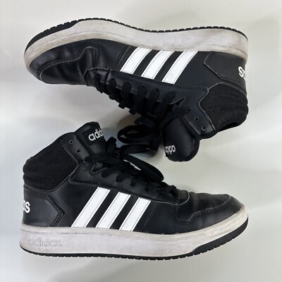 Adidas Hoops 2.0 Mid Black White - Size 8.5