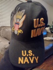 U.S. Navy USN Eagle Anchor Patriotic USA American Flag Blue Embroidered Cap Hat