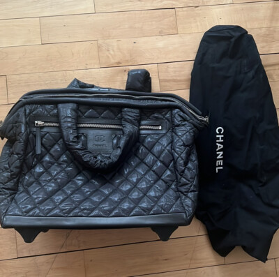 Chanel 2012 Coco Cocoon Quilted Case Trolley Black Luggage | eBay
