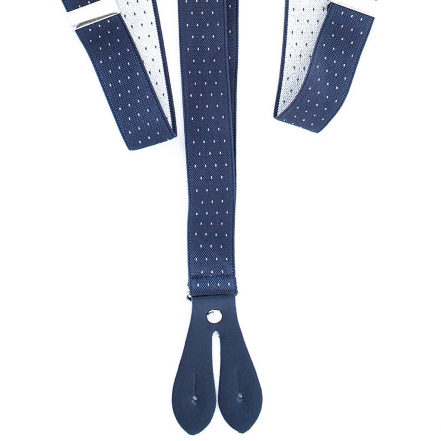 Men's Braces 25mm Wide Suspenders Grey Navy Black with Dots for