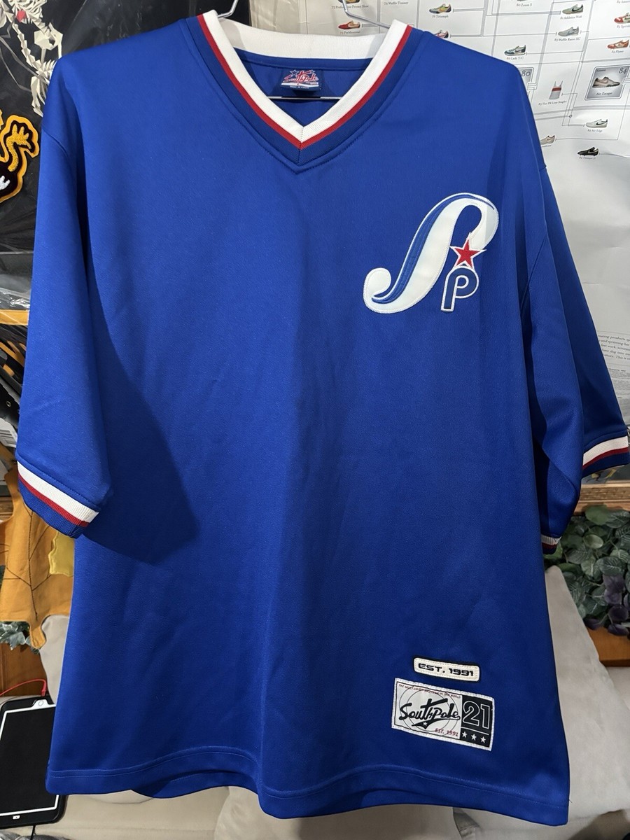Vintage Southpole Authentic League Blue Pullover Baseball Jersey