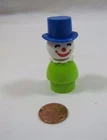 Vintage Fisher Price Little People Green Circus Carnival Clown W/ Blue Hat