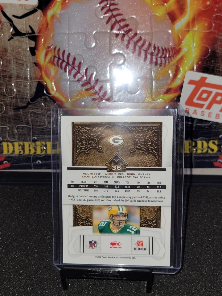 2009 Donruss Classics #36 Aaron Rodgers - Image 2 of 2