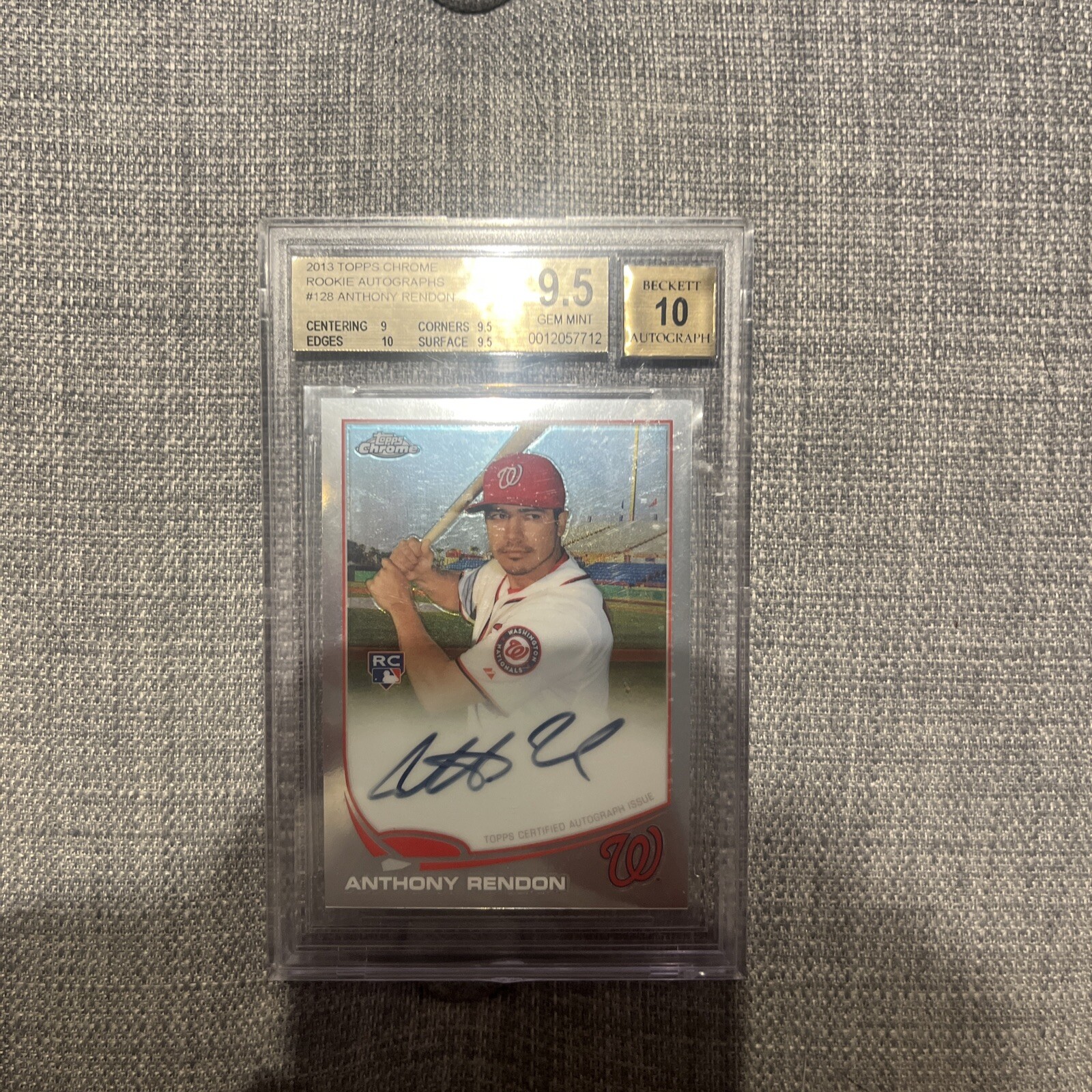 2013 Topps Chrome Rookie Autographs Anthony Rendon Bgs 9.5 Auto 10