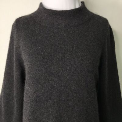 Vince Women’s Gray Mock Neck 3/4 Sleeve Shift Knit Dress Size Small