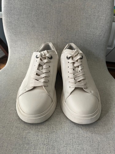 ALDO Men’s Cream Off White Sneakers Size 9 EU 42 Casual Low Top Shoes